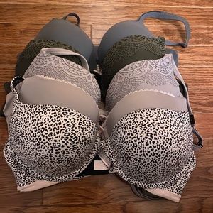 Bundle of 5 Victorias Secret Push Up Bras 36C